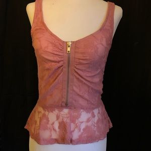 Pink lace top